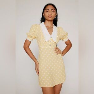NWT Kimchi Blue Yellow Polkadot Dress Size XS